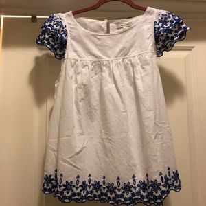 Madewell white eyelet top